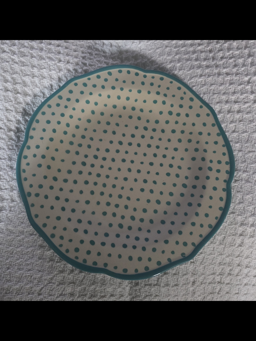 Pioneer Woman Teal Polka Dot Ceramic Dinner Plate - Home Accents
